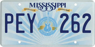 MS license plate PEY262