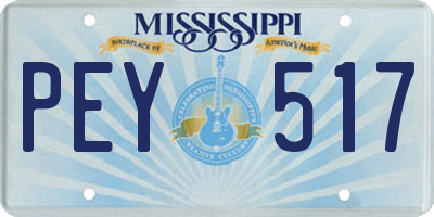 MS license plate PEY517
