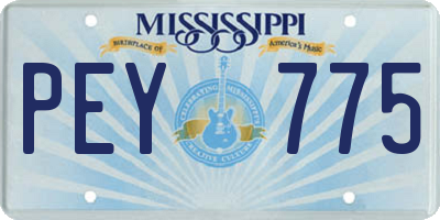 MS license plate PEY775