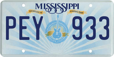 MS license plate PEY933