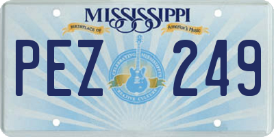MS license plate PEZ249