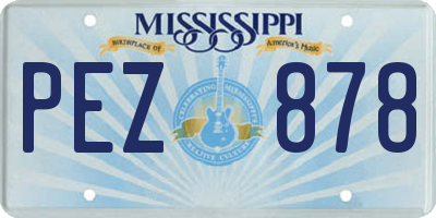 MS license plate PEZ878