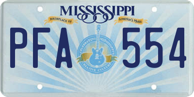 MS license plate PFA554