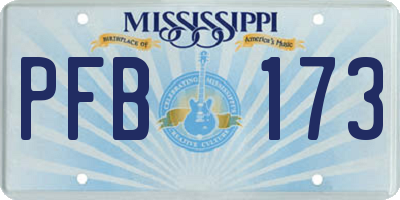 MS license plate PFB173