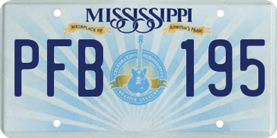 MS license plate PFB195