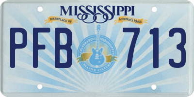 MS license plate PFB713