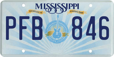 MS license plate PFB846