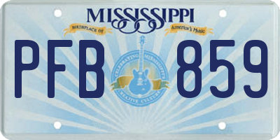 MS license plate PFB859