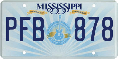 MS license plate PFB878