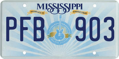 MS license plate PFB903
