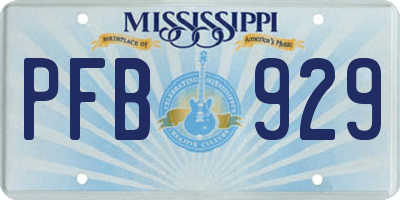 MS license plate PFB929
