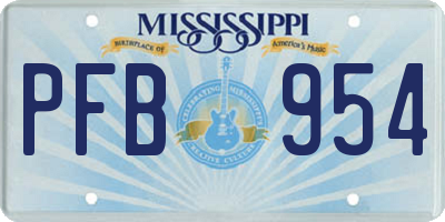 MS license plate PFB954