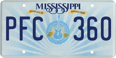 MS license plate PFC360