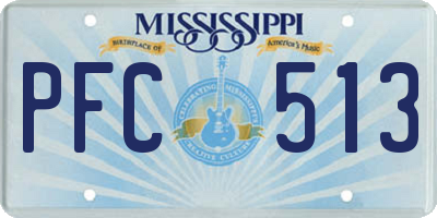 MS license plate PFC513