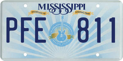 MS license plate PFE811