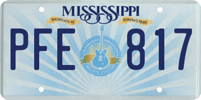 MS license plate PFE817