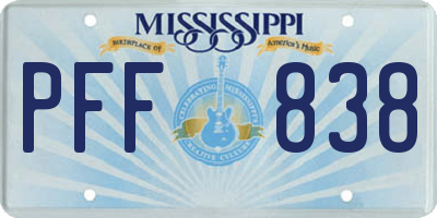 MS license plate PFF838