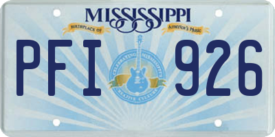 MS license plate PFI926