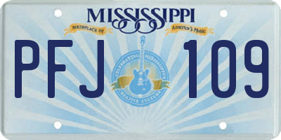 MS license plate PFJ109