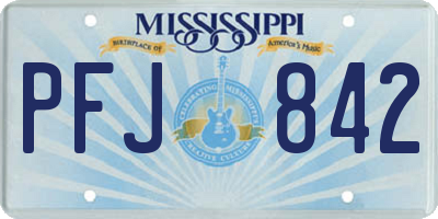 MS license plate PFJ842