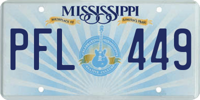 MS license plate PFL449