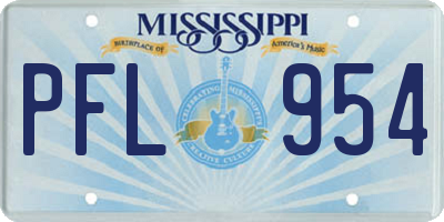 MS license plate PFL954