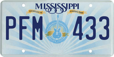 MS license plate PFM433