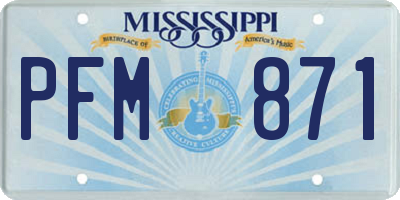 MS license plate PFM871