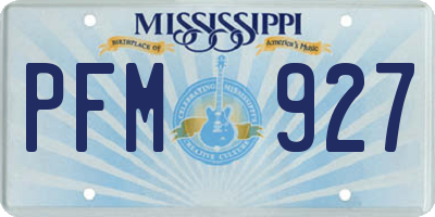 MS license plate PFM927