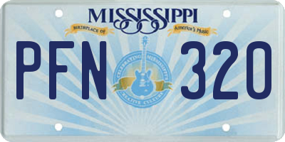 MS license plate PFN320