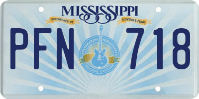 MS license plate PFN718