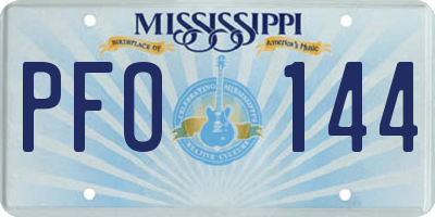 MS license plate PFO144