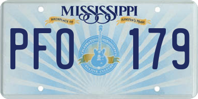 MS license plate PFO179