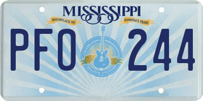 MS license plate PFO244