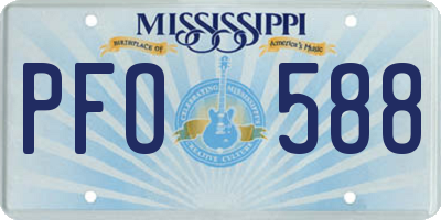 MS license plate PFO588