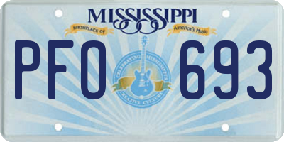 MS license plate PFO693