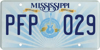 MS license plate PFP029
