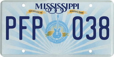 MS license plate PFP038