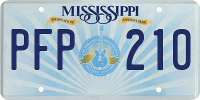 MS license plate PFP210