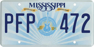 MS license plate PFP472