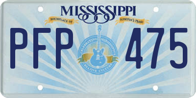 MS license plate PFP475