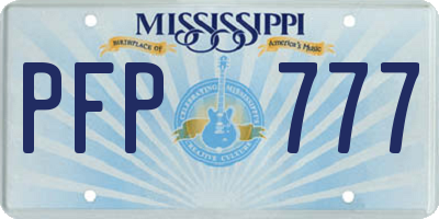 MS license plate PFP777