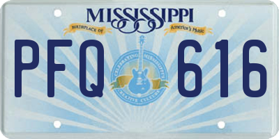 MS license plate PFQ616