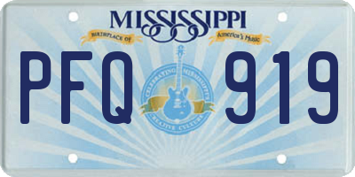 MS license plate PFQ919