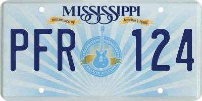 MS license plate PFR124
