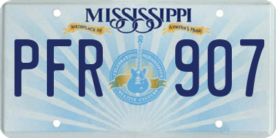 MS license plate PFR907