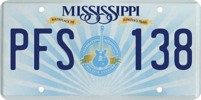 MS license plate PFS138