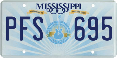 MS license plate PFS695