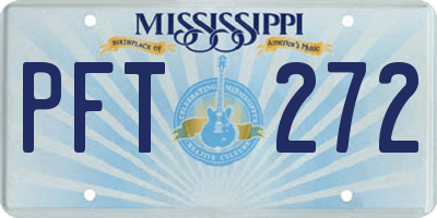 MS license plate PFT272