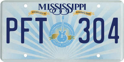 MS license plate PFT304